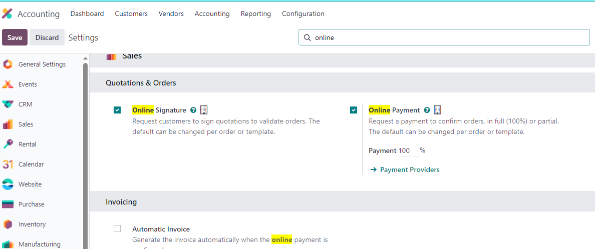 Enable online payment