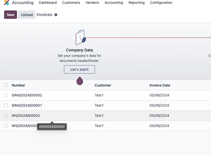 Journal-based invoice number