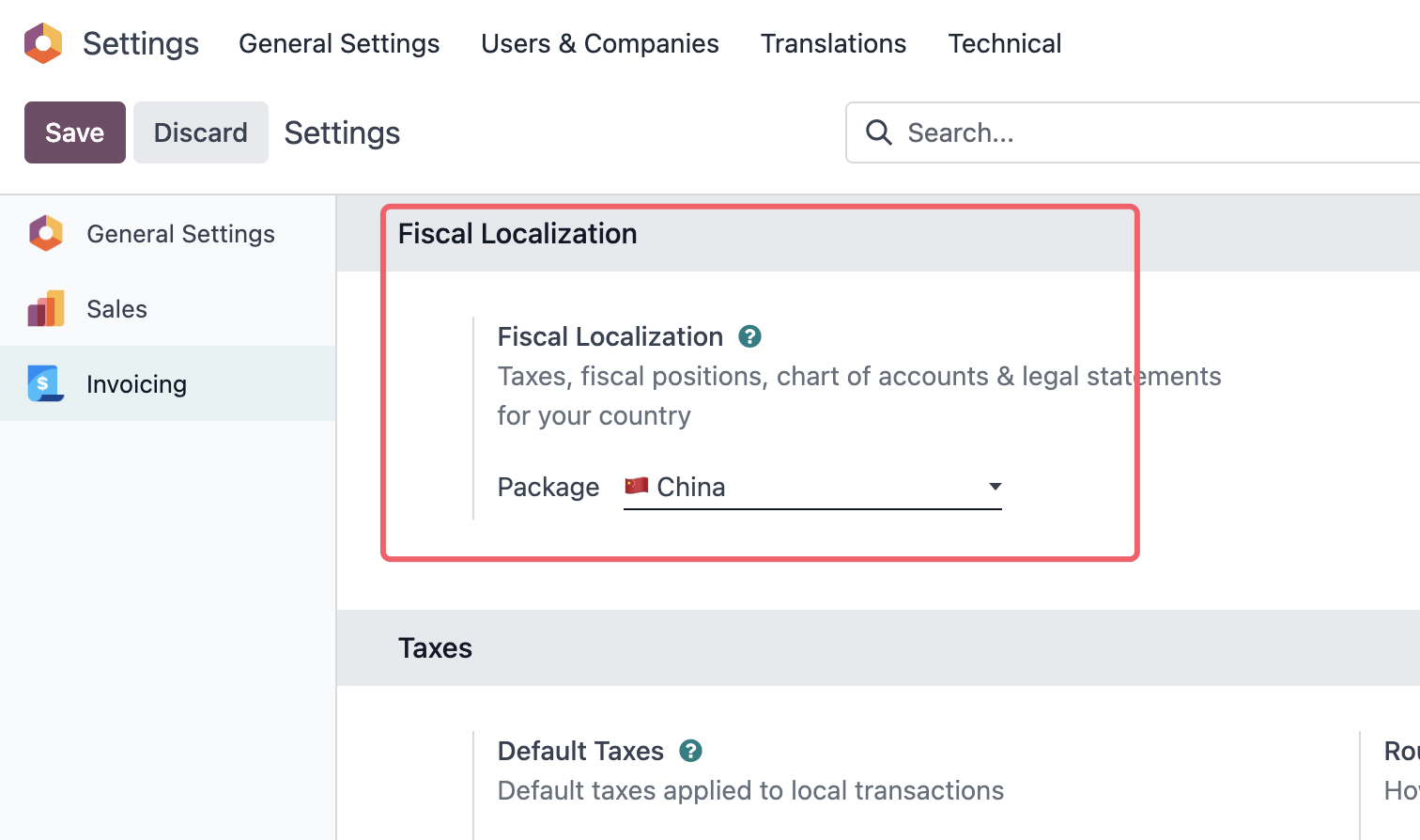 Accounting localization