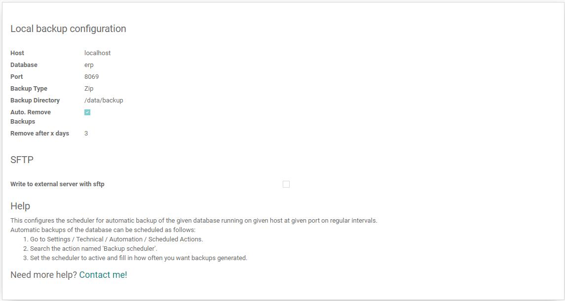 Backup configuration