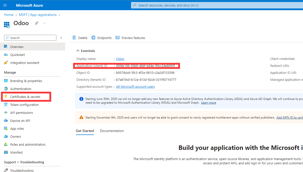 Office 365 Client ID