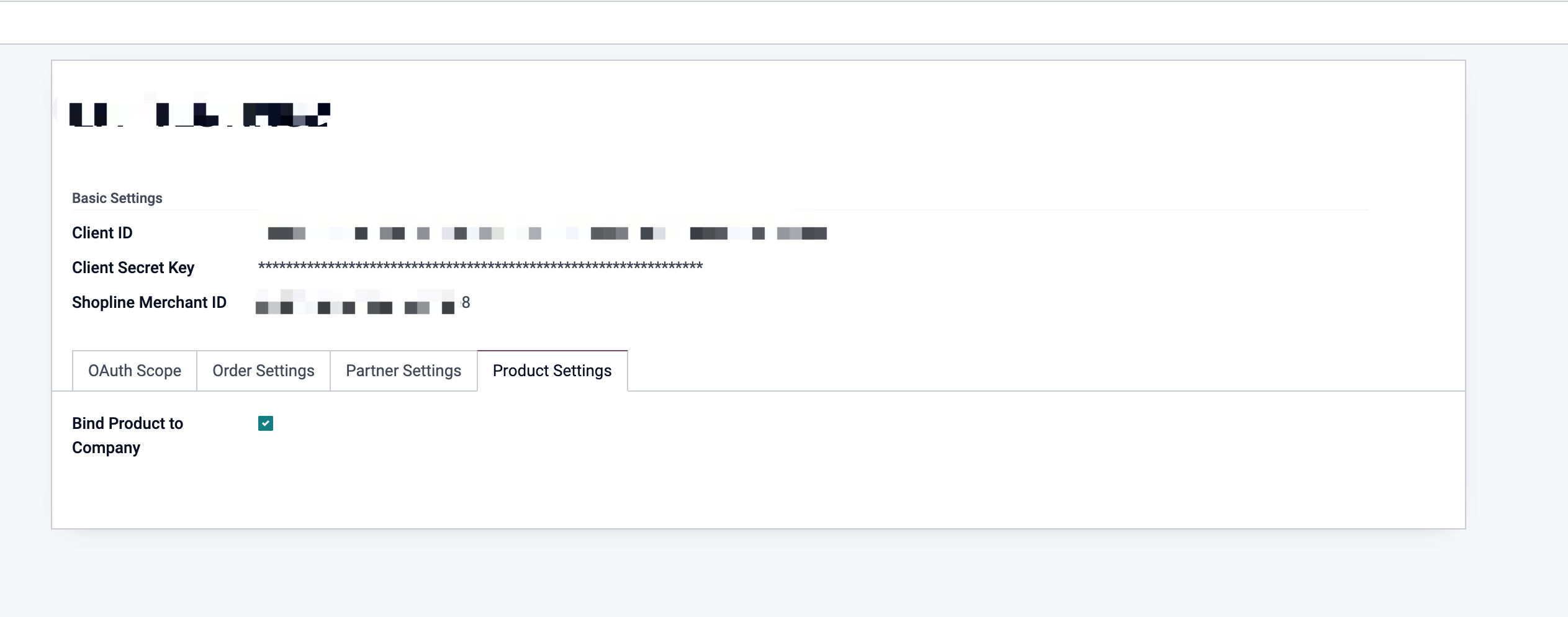 Bind company for synchronized products