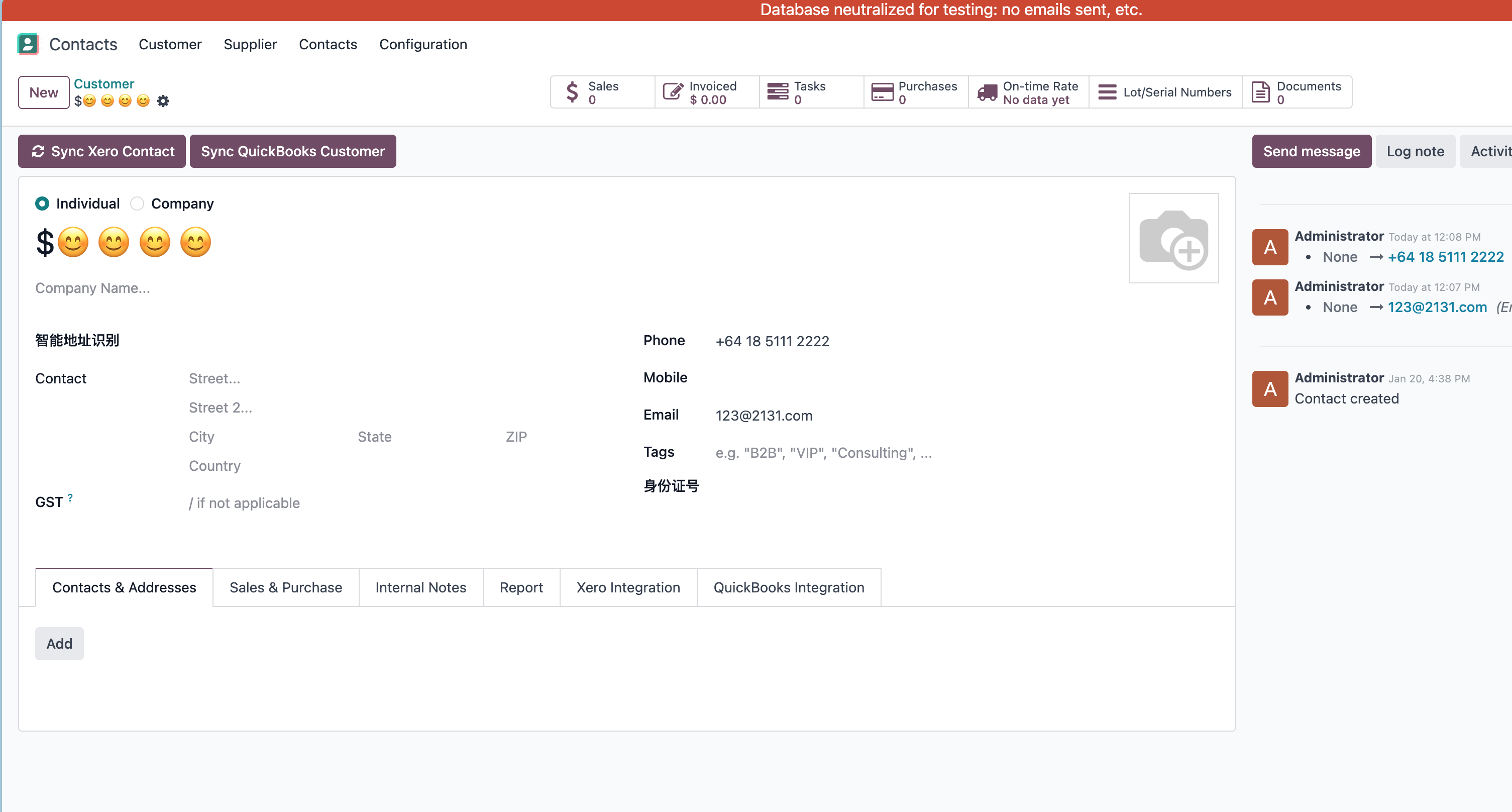 Sync contact to Xero