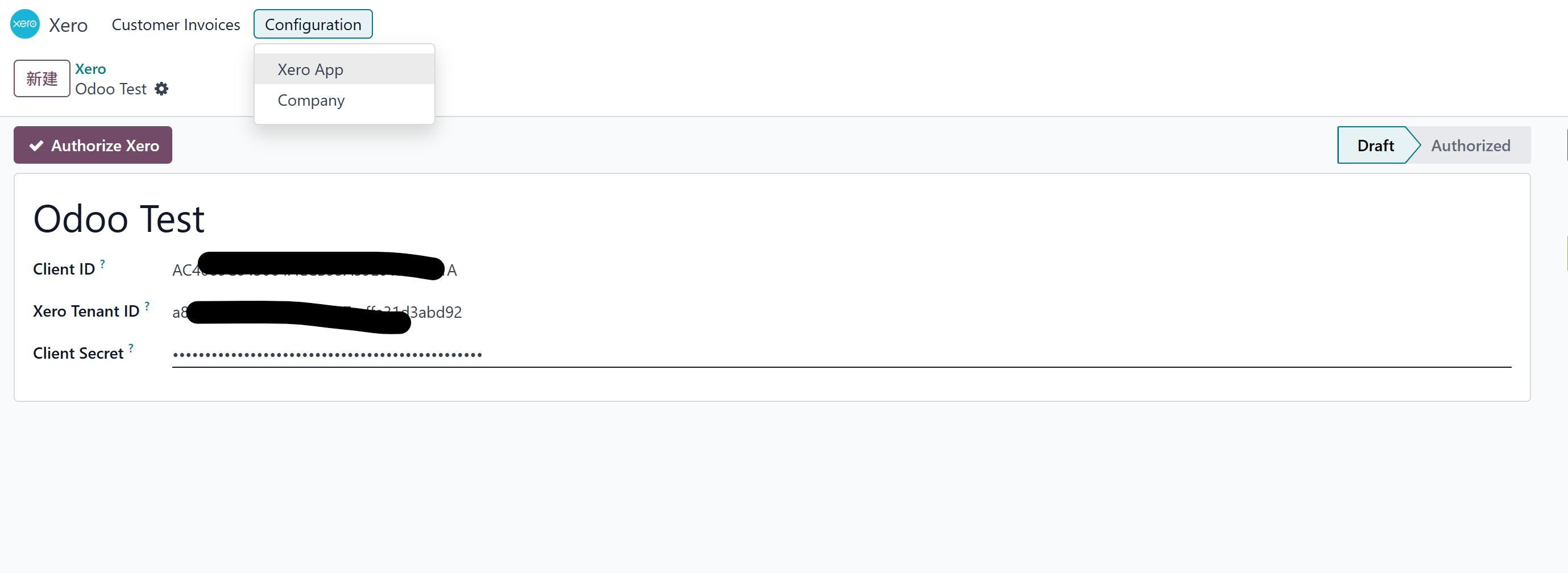 Create Xero app