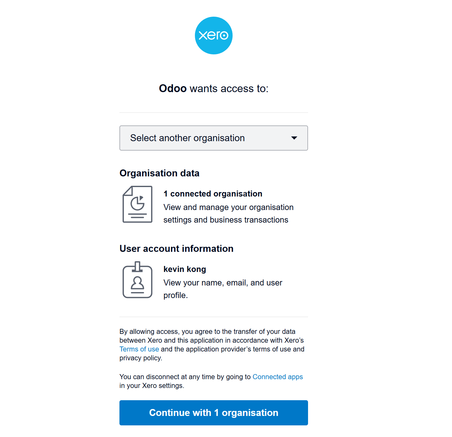 Authorize Xero