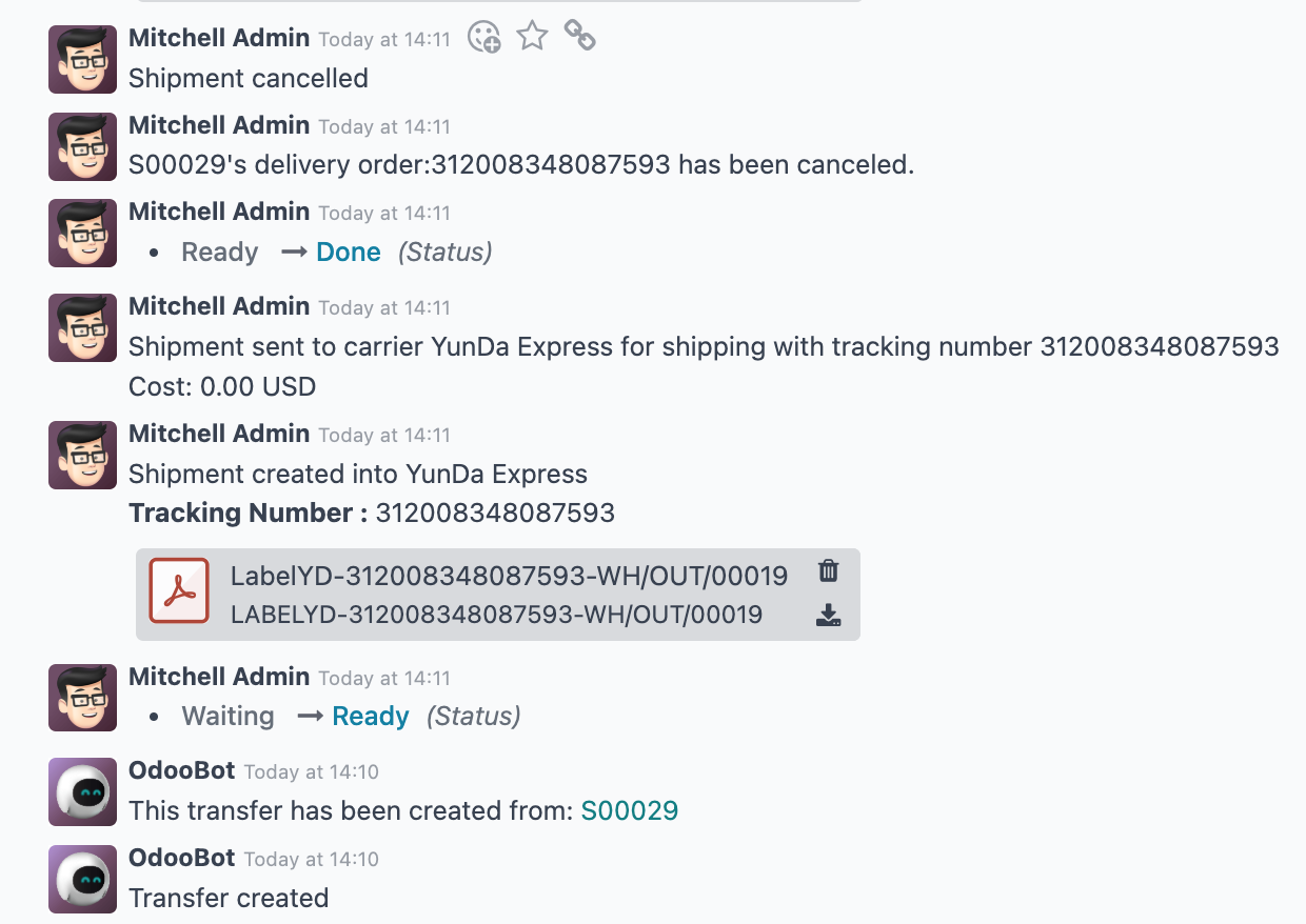 Cancel Yunda order