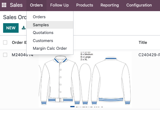 Sales order type 1