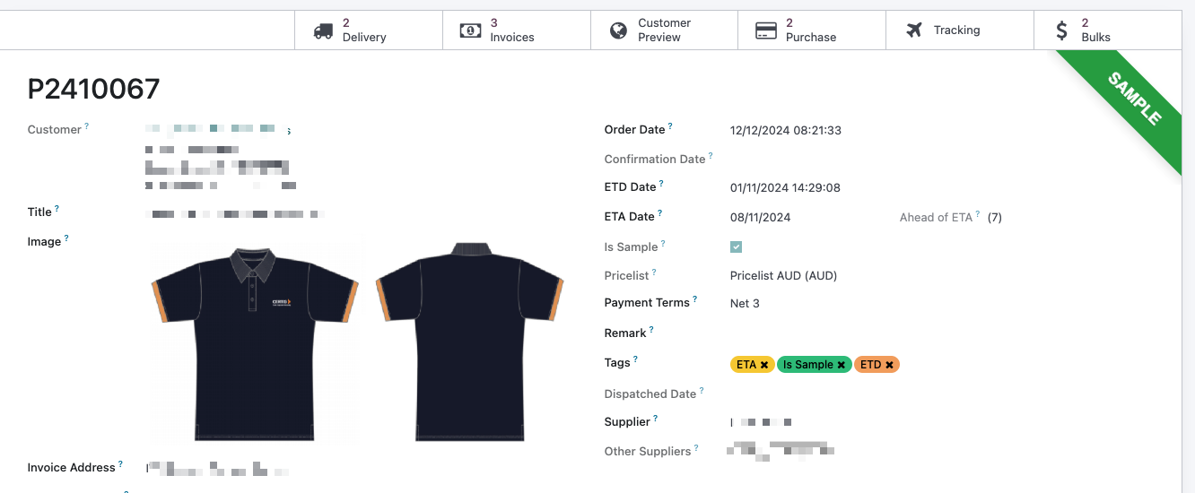 Sales order type 2
