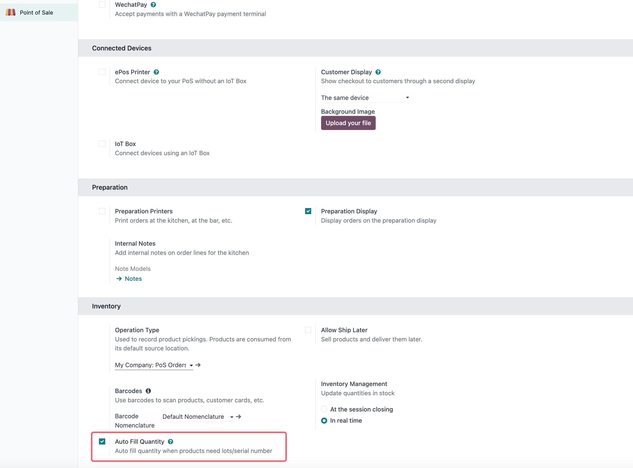 Enable automatic lot delivery