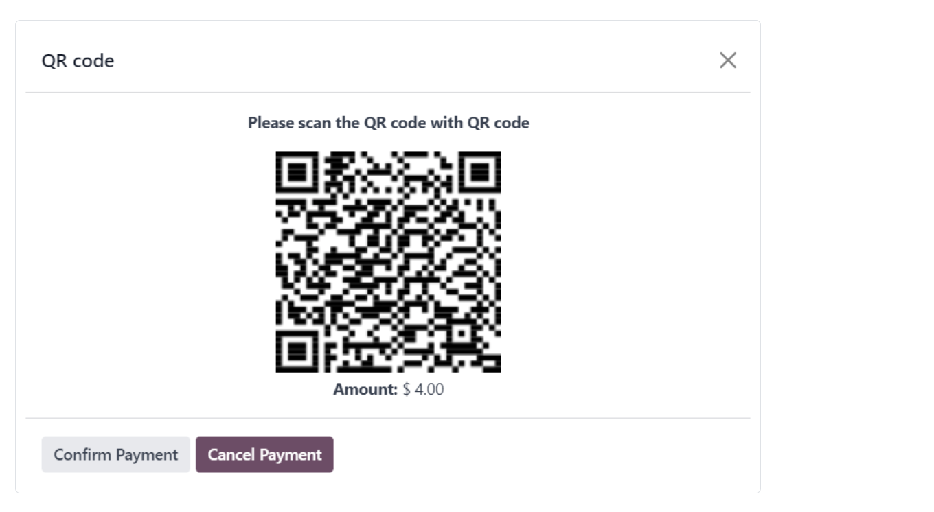 QR code on customer screen