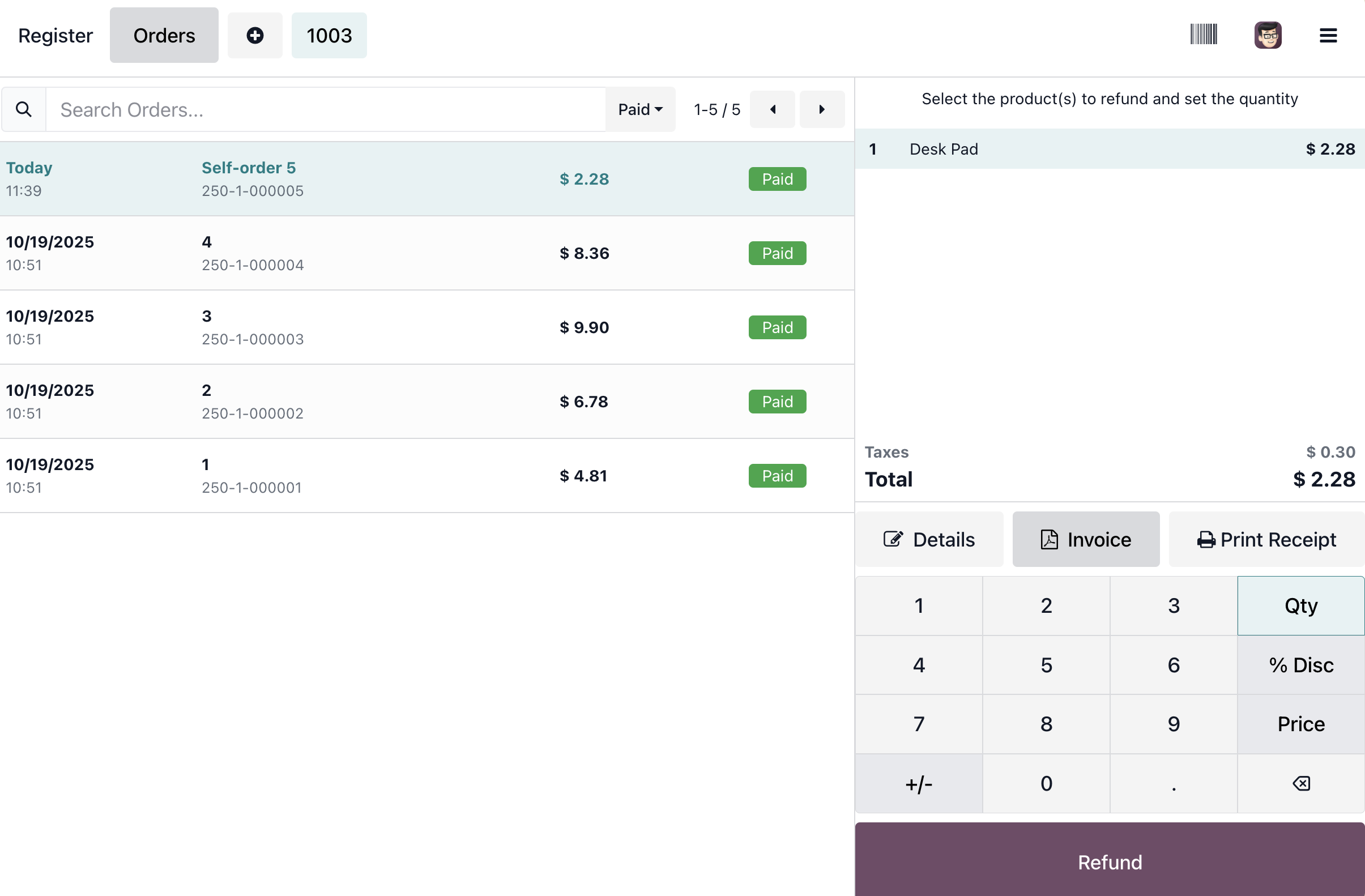 Create invoice from POS