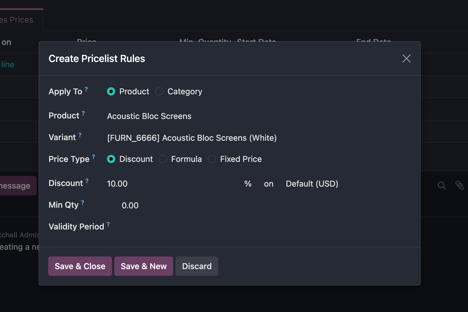 Discount rule