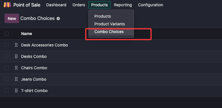 Combo choices