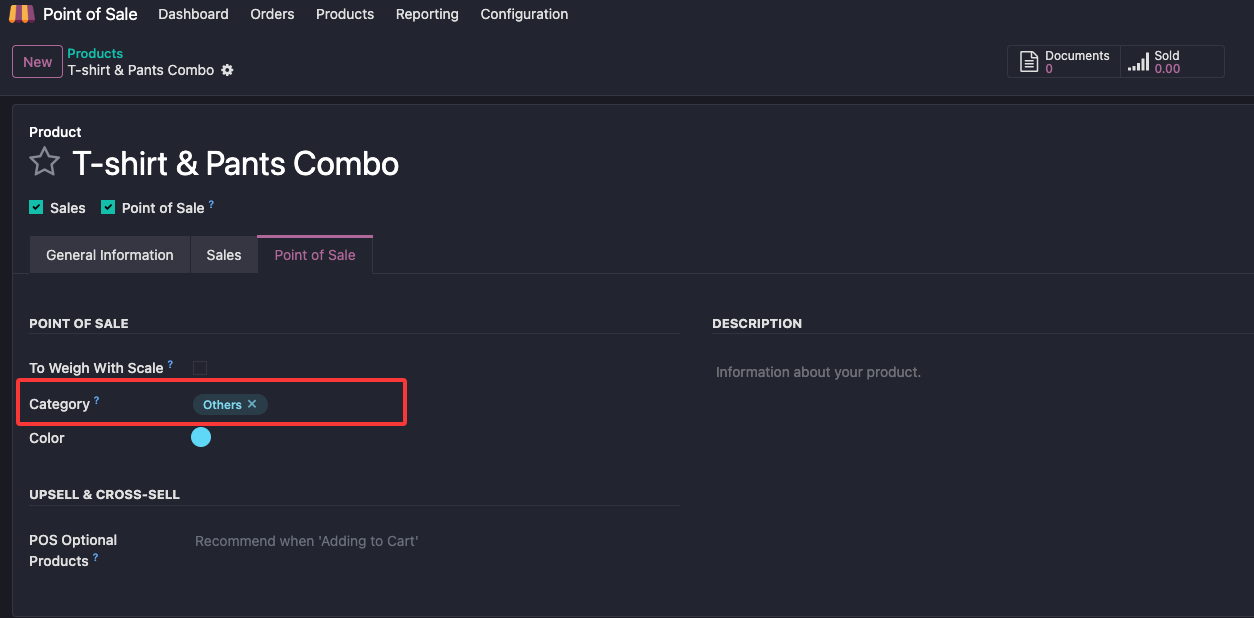 POS category on product