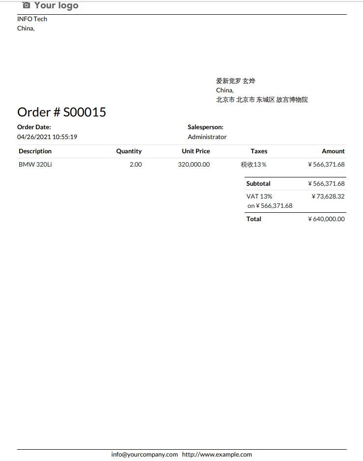 Sales order PDF