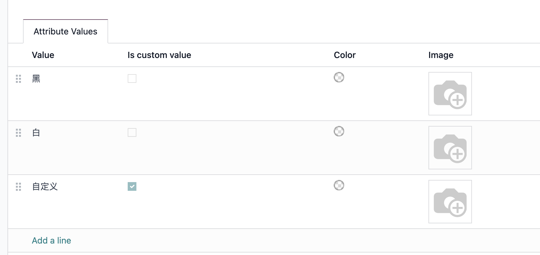 Custom attribute value setting