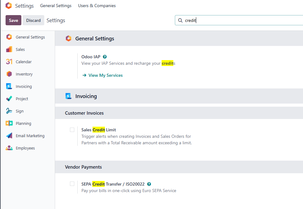 Customer credit limit setting
