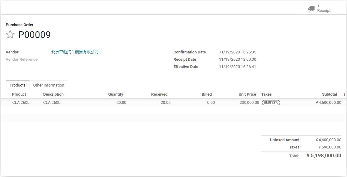 FIFO second receipt