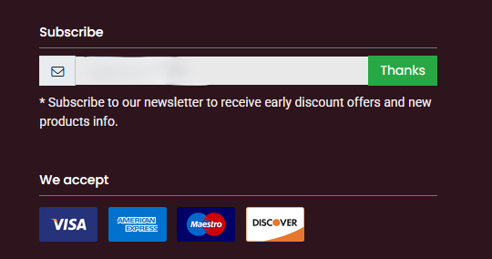 Subscription thank-you setting